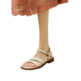 Simple Word With Sandals In The Summer Of 2025 New Dew Flat Bottom Large Size Roman Women's Cool