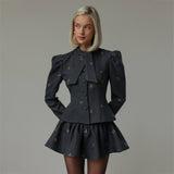 Sense Of Color Butterfly Embroidery Suit Women's High-End Spring And Autumn New Waist-High Set