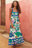 Zingj Southeast Asia New Small Flower Wave Sling Skirt High-End Temperament A-Line