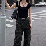 Lace Trim Square Neck Bow Short Sleeve TeeOutfit
