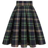 Green Pleated Short Skirts High Waist Cotton Hepburn Style Casual Summer Beach Boho Skater Retro Vintage Party