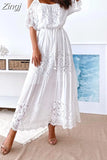 Lace Cold Shoulder Maxi Dress Women White Elegant Dresses for Woman Clothes Summer Sexy Party Boho Beach Vestidos