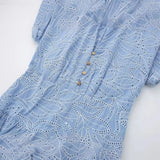 New Hollow Embroidered Shirt Long Dress