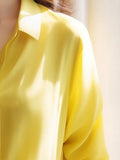 Sense Gentle Windy Yellow Beautiful Shirt Simple Commute Small Fashion Age-Dense Stated Set-Tite Shirt