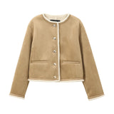 2025 Fashion New Metal Button Double-Sided Jacket Women's