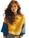 Autumn Niche Design Yellow Horse Hair Color Sweater 2025 New Lazy Wind Gentle Sweet Knitted