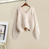 Winter 3 Piece Sets For Women Outfits Korean Casual Basic Top+hollow Out Knitted Sweater+drawstring Pant Sets Women