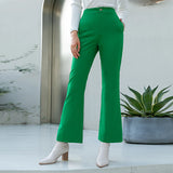 Women's Suit Elegant Solid Green Two Piece Set Blazer Trouser Sets Office Lady Chic Tops Outfits Fashion Blazers Suits