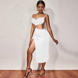 V Neck Spaghetti Strap Long Dress For Women 2022 Summer Sexy Black Backless Sleeveless Elegant Party Ruched