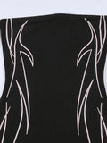Off Shoulder Black Long Sleeve Mini Dress- Outfit