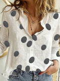 Women Casual Long Sleeve Cotton Linen Shirt Elegant Solid Cardigans Autumn Button Lapel Shirt Loose Oversized Blouse