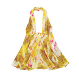 Print Halter Mini Dress Woman Sexy Backless Dress Women Summer Off Shoulder Short Dresses For Women Beach Party
