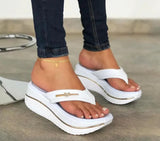 Women Summer 2022 Fashion Flip Flops Outdoor Casual Platform Sandals Ladies Plus Size Wedges Beach Slippers