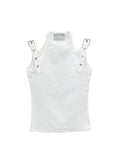 Women's Knitted Camisole Ladies Summer Y2k Casual Harajuku Solid Color Basic Elastic O Neck Sleeveless Sexy Skinny Tank Tops