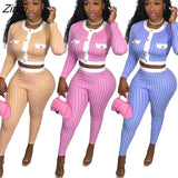 Patchwork Two 2 Piece Set for Women Vintage Fitness Outfits Crop Jacket + Pants Set Streetwear