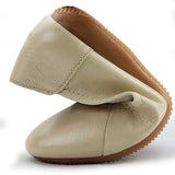 Zingj Large Size Women's Shoes 41-43 Spring Model 2024 New Versatile Flat Leather Shallow Single Shoes Soft Sole Mother Shoes-Outfit