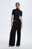 2025 New Modeler Set Women's Soft Comfortable Round-Neck Short-Sleeved Blouse +