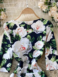 Low Collar Flower Printed Mermaid Party Dress Women Elegant Square Collar High Waist Bodycon Vestidos Female Spring
