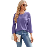 Solid Color Casual Sleeve Round Neck