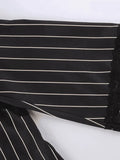 Lace Paneled Long Sleeve Striped Blouse- Outfit