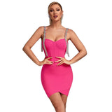 Beading Bandages Dress 2022 New Women Tassel Bodycon Clothes Club Party Spaghetti Strap