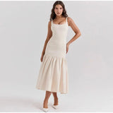 Strappy Pleated Midi Dress-Outfit