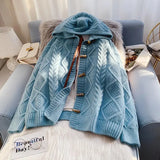 twist sweater coat autumn and winter 2021 new women's loose outer wear lazy knitted