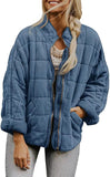 Solid Color Stand-up Collar Loose Pockets