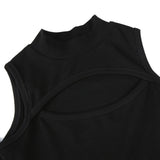 Autumn Long-sleeved Bodysuit Fashion Solid Color Hollow Off-shoulder Half High Collar