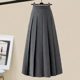 3 Piece Set For Women Outfit Office Ladies Elegant Irregular Knitted Tops+white Blouse+high Waist Pleated Skirt Sets