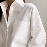 Long Sleeve Cotton White Blouse Women 2023 Plus Size Loose Women Shirt Blouse Casual Office Lady Button Shirt Tops
