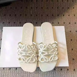 With One-Word Slippers Women's 2025 Summer New Bottom Wear Leisure Holiday Style Comfortable Beach