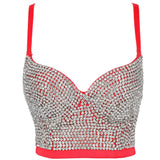 Handmade Sequin halter bustier corset crop top women summer indie tank party y2k top clubwear Cropped tube womens tops