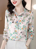 Woman Blouses 2023 Office Lady Silk Shirts for Women Print Elegant and Youth Woman Blouses Vintage Tops Clothing