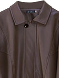 Spring Autumn Oversized Retro Black Brown Leather Jacket Women Zipper Long Sleeve Loose Casual Cool Korean Clothes