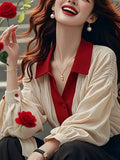 French Chiffon Shirts Spring 2025 New Chic Long Sleeve Clip