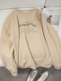 Womens Spring Vintage Lovely Simple Clothing Daily Teenagers All-match Soft Letter Fashion Leisure Tender Chic