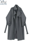 Style Loose Oversized Women's Trench Coat Double-Breasted Belted Lady Cloak Windbreaker Spring Fall Outerwear