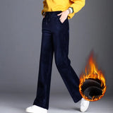 Winter warm thick women long velvet pants,England loose casual staight wide leg velour pants,clothes velvet