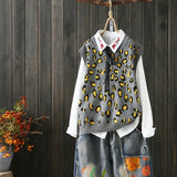 and autumn new style sleeveless round neck knitted vest women's pullover sweater temperament casual women's