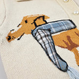 Puppy Pattern Cardigan- Outfit