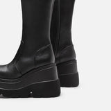 Zingj 43 Gothic Style Thick Bottom Boots Motorcycle Knight Boots But Knee Big Head Show Thin Tall Boots