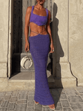 Crochet Knit Skirt Set- Outfit