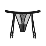 Zingj Thin Yarn Sentiment Embroidered Sling Stockings Hot Legs Show Thin Black Silk Long T Pants Garter 2072-Outfit