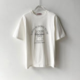 spring casual lazy wind round neck pullover letter printing loose all-match short-sleeved T-shirt top women