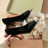 ~~ Sexy High Heels Black Fine Heel Back Empty Single Shoes Head