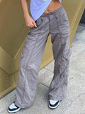 Washed Pocket Solid Cargo Pants- Outfit
