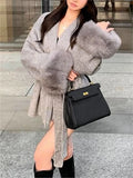 solid color faux fur coat with