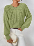 2025 New Solid Color Collar Long-Sleeved Jersey Elegant Loose Sweater