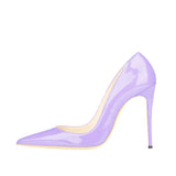 Women Pumps Light Purple Patent Leather Pointed Toe Women Shoes High Heel 12 cm Stiletto Party Shoes Women QP017